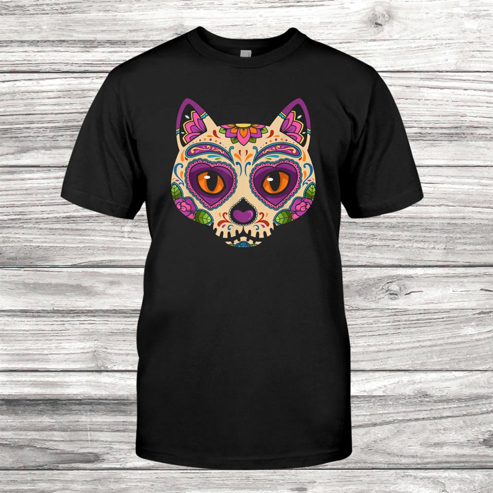 Cat Sugar Skull Mexico Calavera Dia De Los Muertos Halloween Shirt Cat Sugar Skull Mexico Calavera Dia De Los Muertos Halloween Shirt