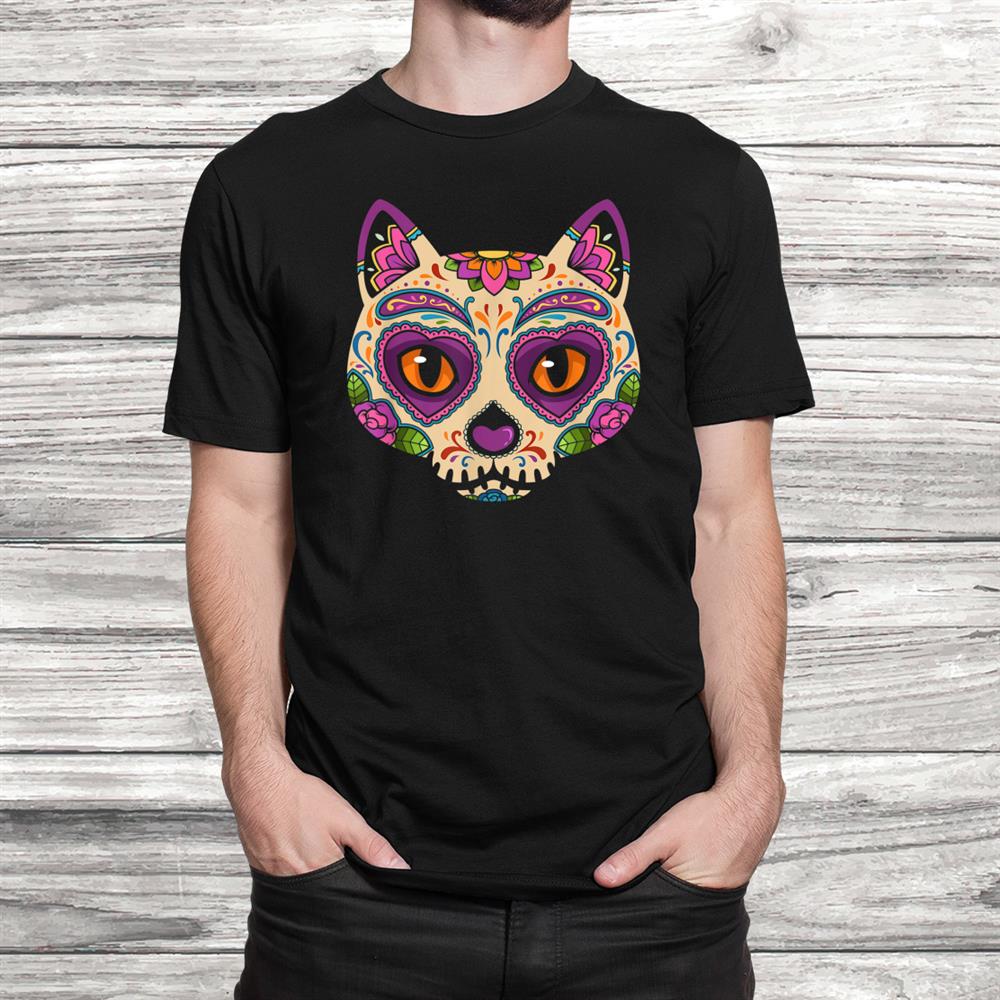 Cat Sugar Skull Mexico Calavera Dia De Los Muertos Halloween Shirt Cat Sugar Skull Mexico Calavera Dia De Los Muertos Halloween Shirt