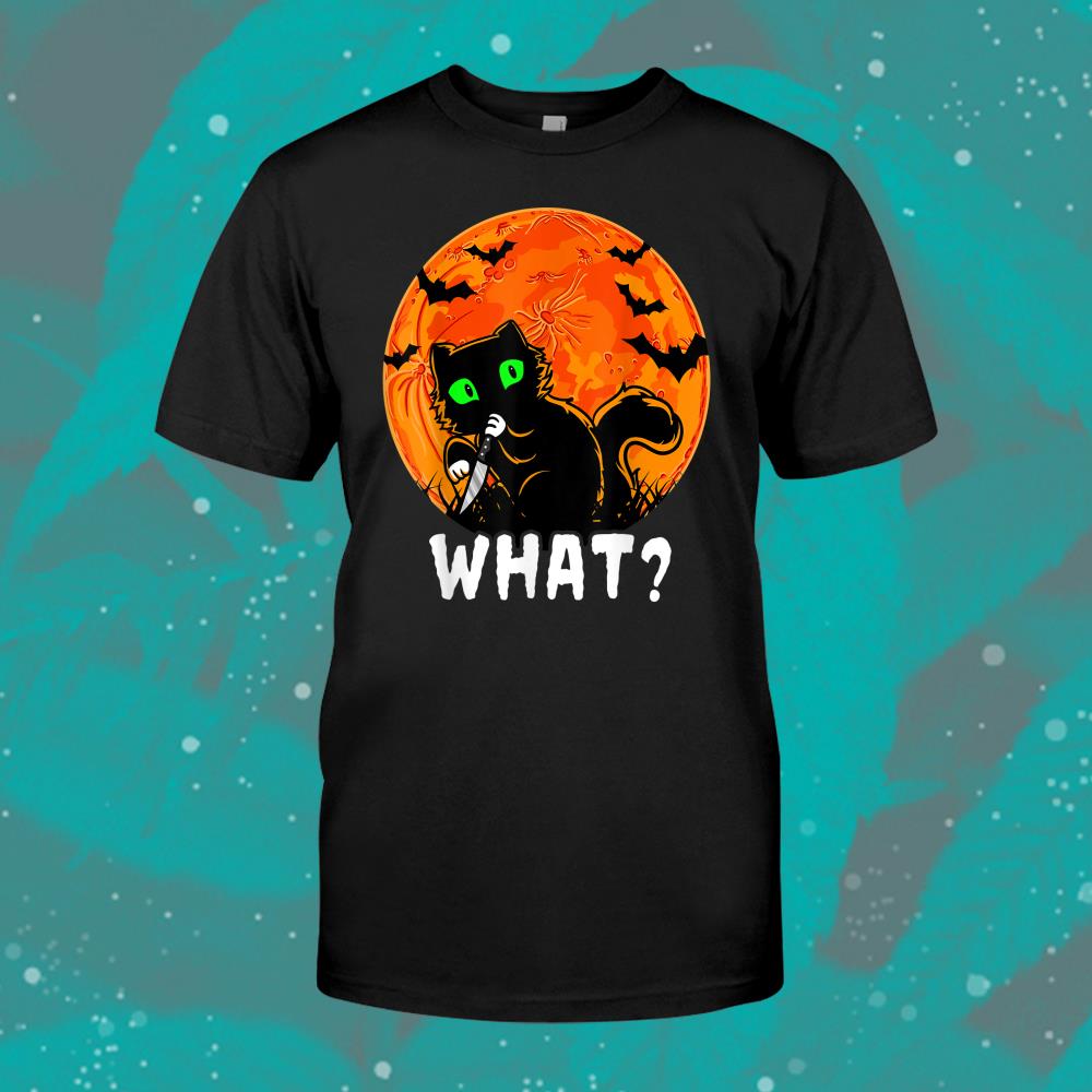 Cat What Cat With Knife Halloween Shirt Cat What Cat With Knife Halloween Shirt