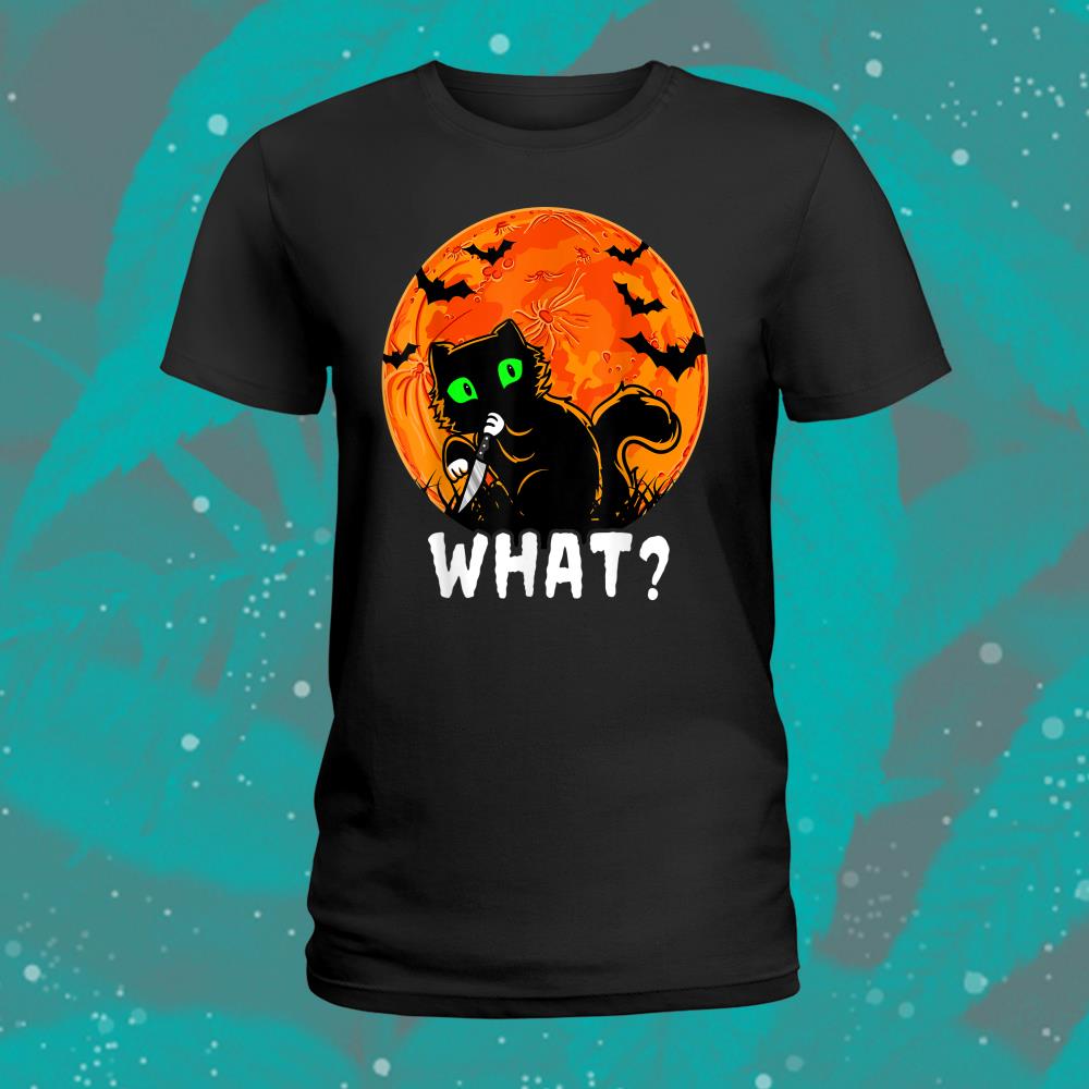 Cat What Cat With Knife Halloween Shirt Cat What Cat With Knife Halloween Shirt