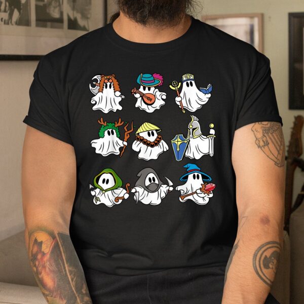 character classes rpg gamer cute ghost nerdy for halloween shirt 3