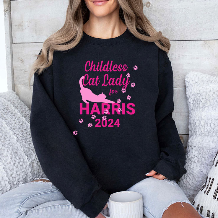 Childless Cat Lady For Harris 2024 T Shirt Childless Cat Lady For Harris 2024 T Shirt
