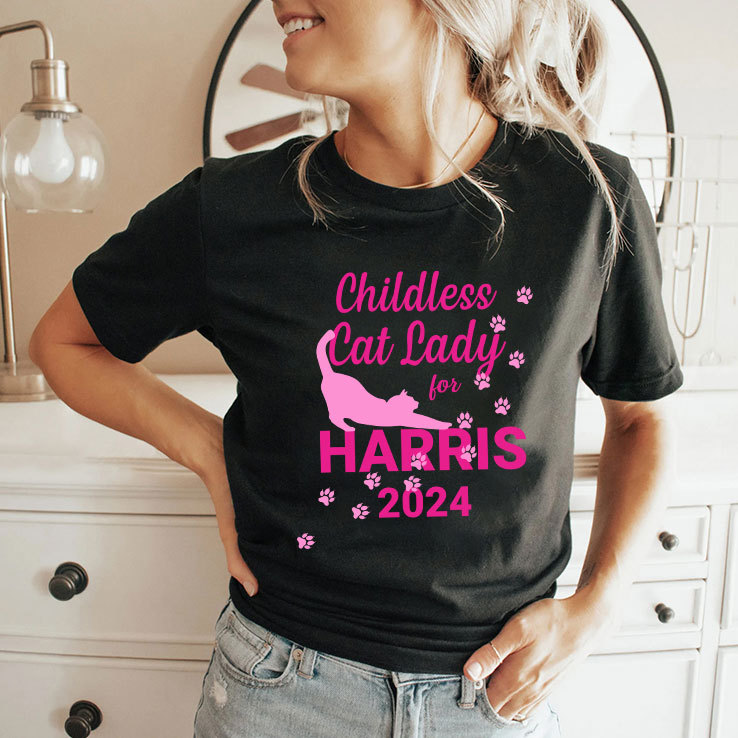 Childless Cat Lady For Harris 2024 T Shirt Childless Cat Lady For Harris 2024 T Shirt