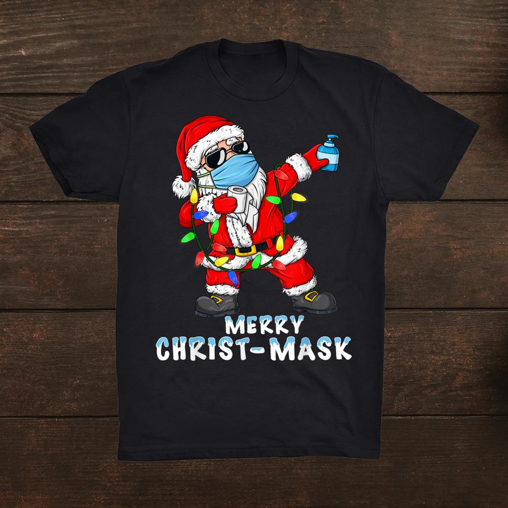 Christmas Dabbing Santa Wearing A Mask Boys Kids Xmas Shirt Christmas Dabbing Santa Wearing A Mask Boys Kids Xmas Shirt