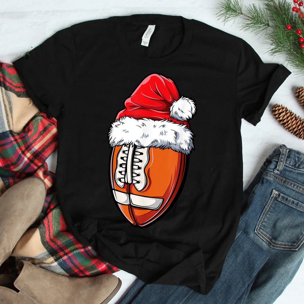 Christmas Football Ball Santa Hat Xmas Shirt Christmas Football Ball Santa Hat Xmas Shirt
