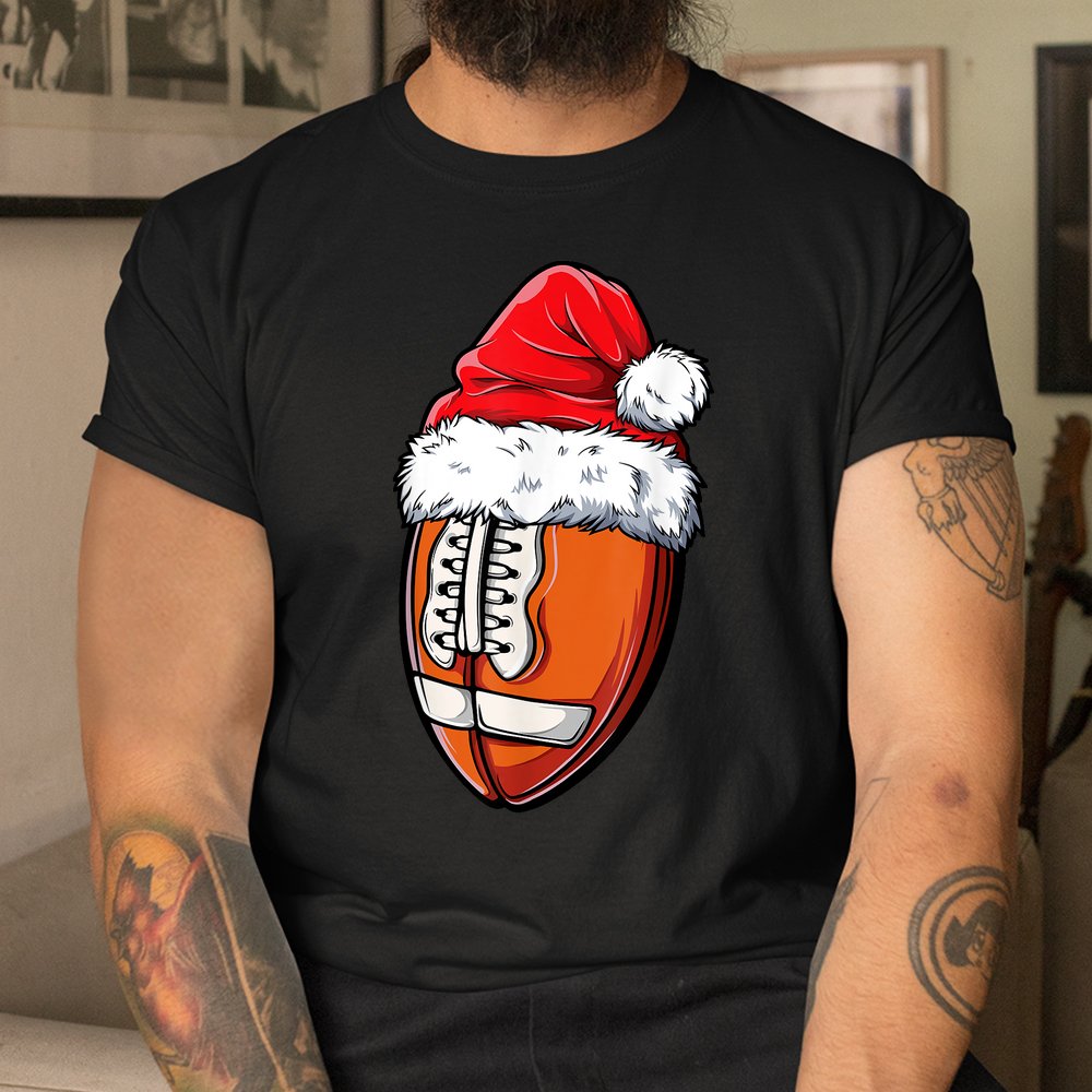 Christmas Football Ball Santa Hat Xmas Shirt Christmas Football Ball Santa Hat Xmas Shirt