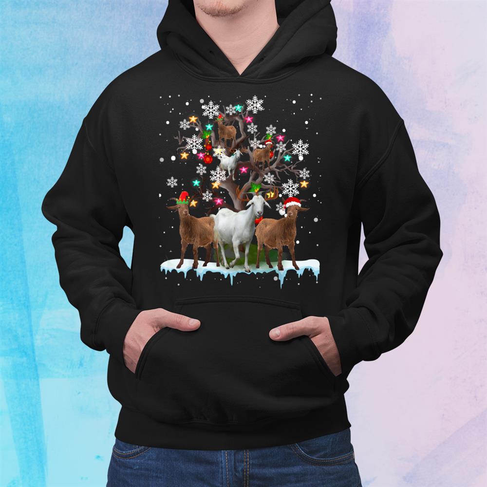 Christmas Goat On Tree Funny Santa Goat Lover Shirt Christmas Goat On Tree Funny Santa Goat Lover Shirt