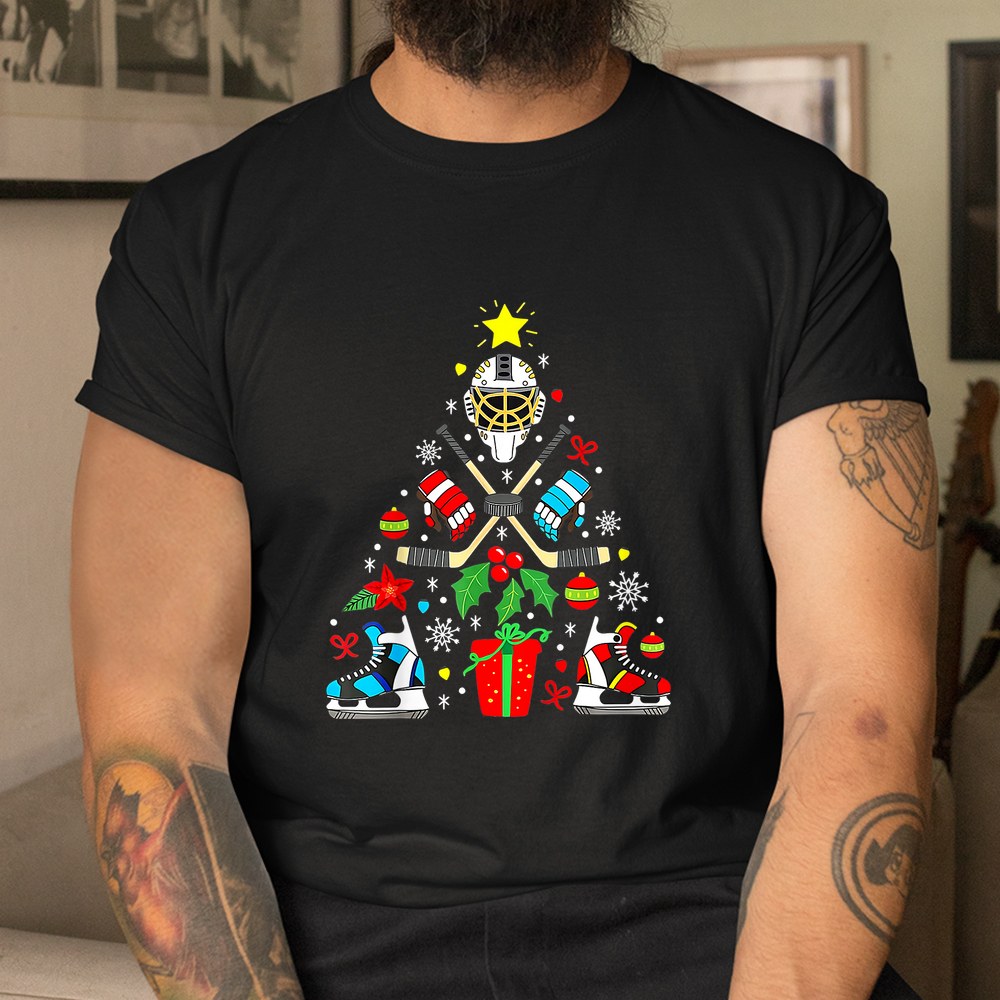 Christmas Ice Hockey Sticks Puck Xmas Shirt Christmas Ice Hockey Sticks Puck Xmas Shirt