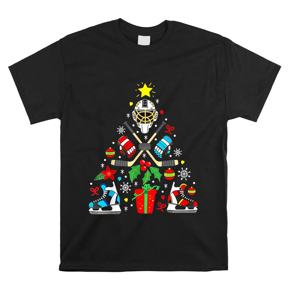 Christmas Ice Hockey Sticks Puck Xmas Shirt Christmas Ice Hockey Sticks Puck Xmas Shirt