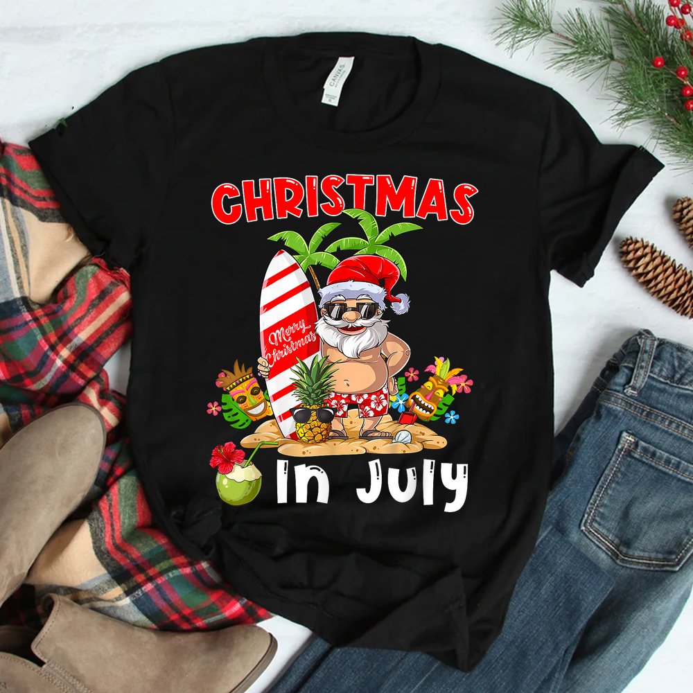 Christmas In July Santa Summer Beach Vacation Shirt Christmas In July Santa Summer Beach Vacation Shirt