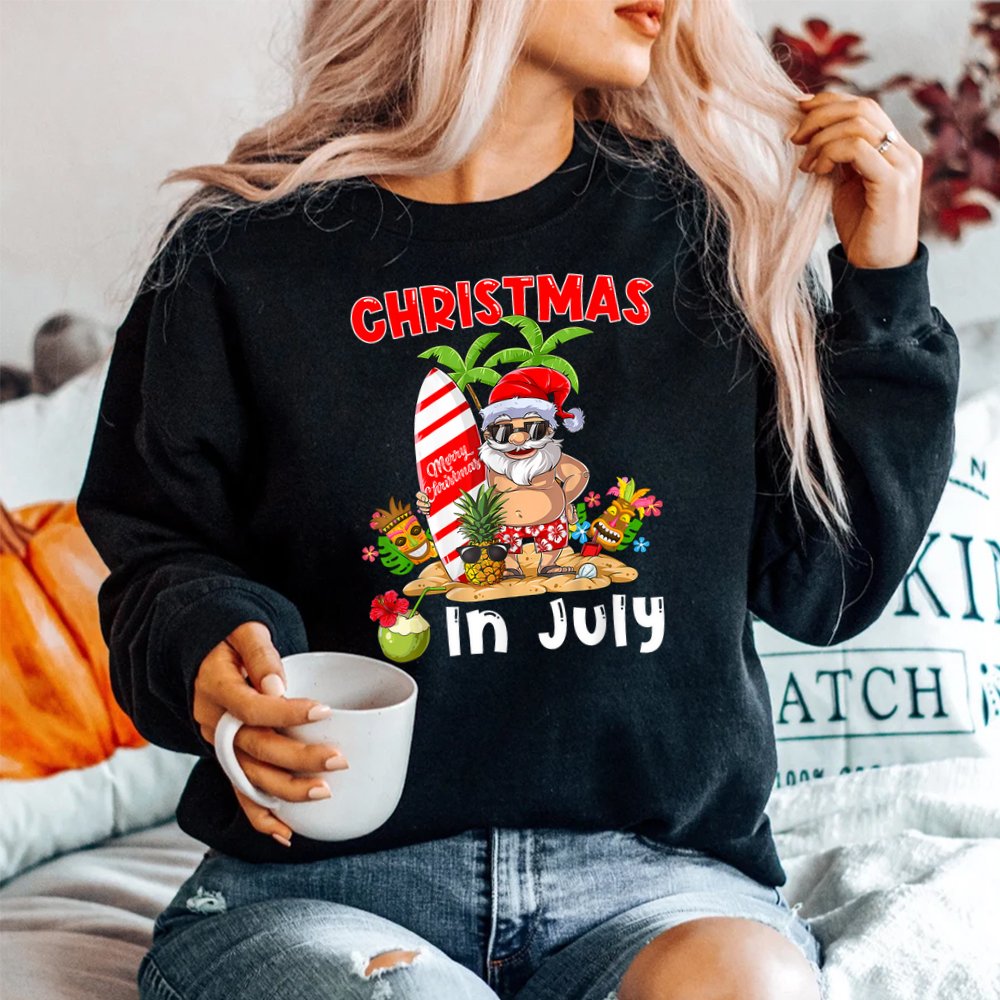 Christmas In July Santa Summer Beach Vacation Shirt Christmas In July Santa Summer Beach Vacation Shirt