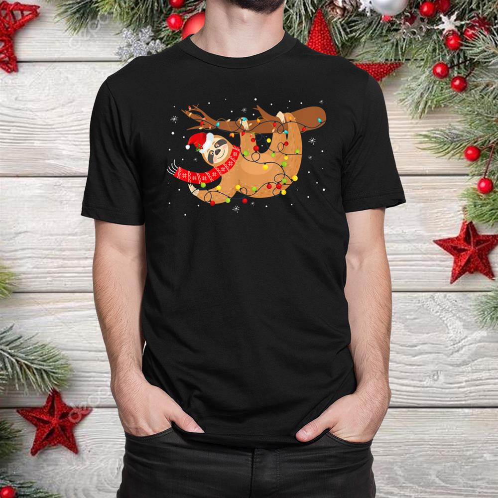 Christmas Lights Sloths Lover Funny Xmas Shirt Christmas Lights Sloths Lover Funny Xmas Shirt