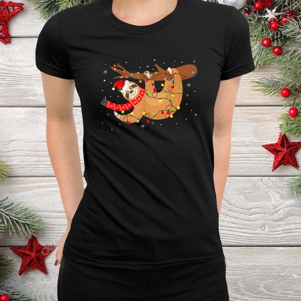 Christmas Lights Sloths Lover Funny Xmas Shirt Christmas Lights Sloths Lover Funny Xmas Shirt