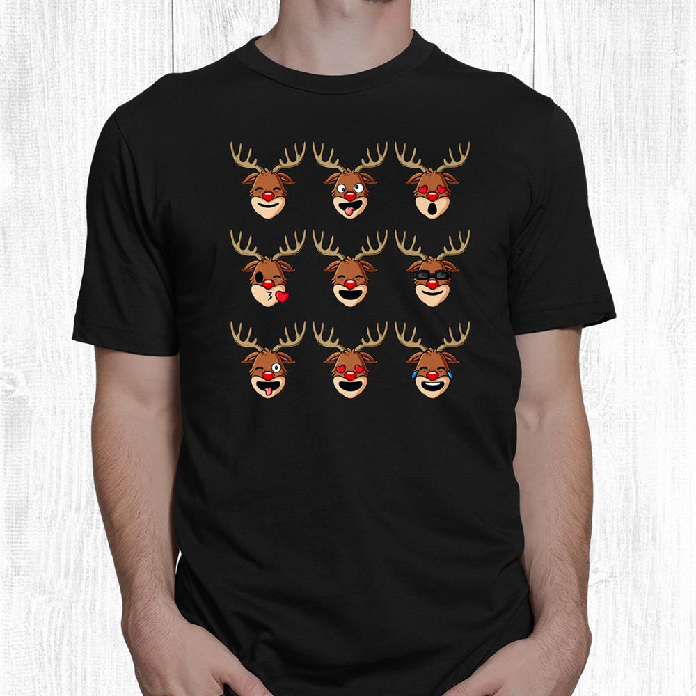 Christmas Reindeeer Faces Funny Boys Girls Kids Xmas Shirt Christmas Reindeeer Faces Funny Boys Girls Kids Xmas Shirt