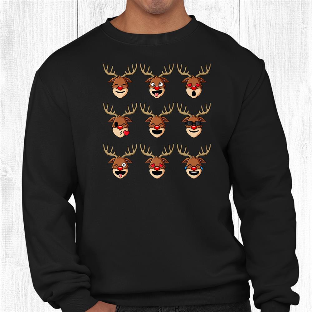 Christmas Reindeeer Faces Funny Boys Girls Kids Xmas Shirt Christmas Reindeeer Faces Funny Boys Girls Kids Xmas Shirt