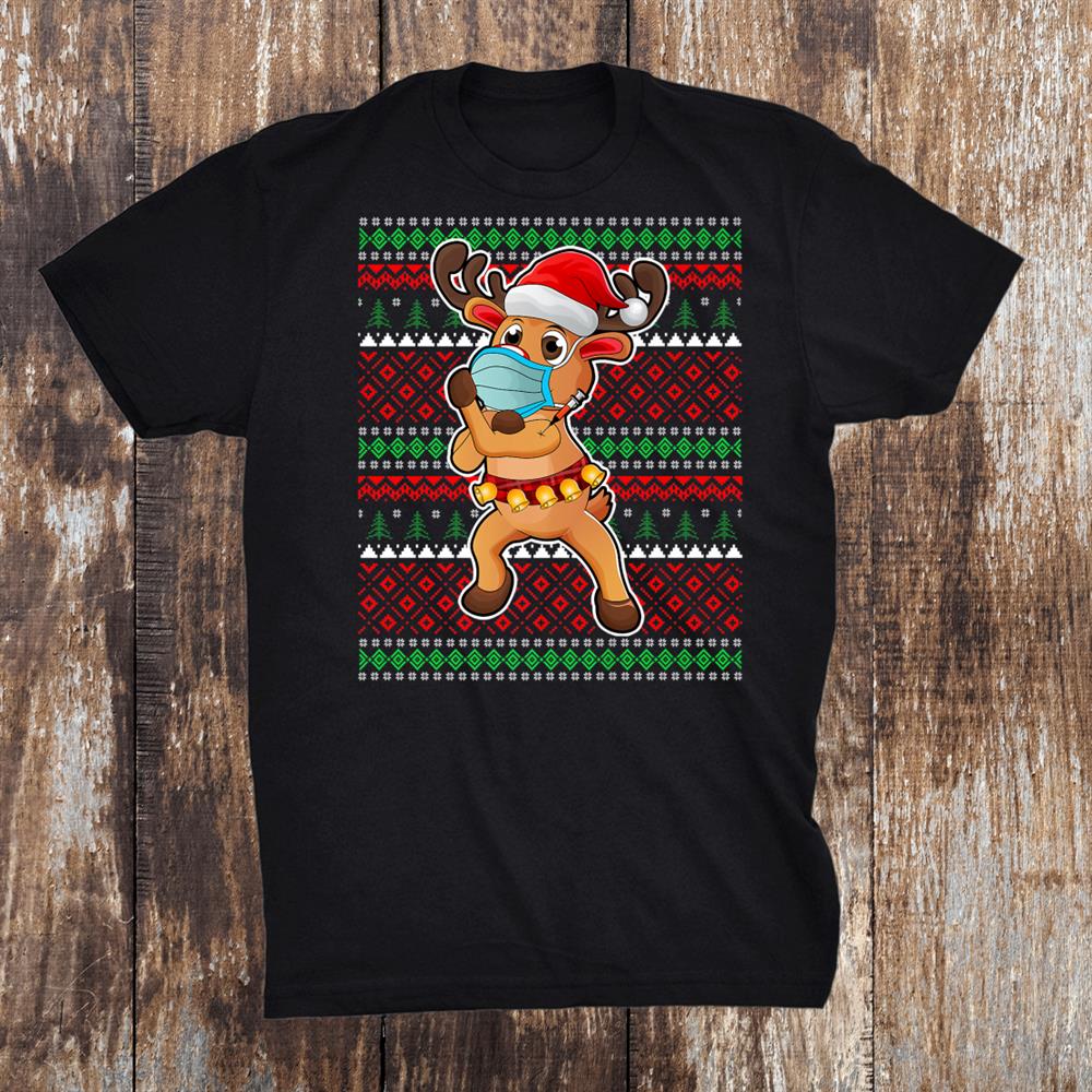 Christmas Reindeer With Mask Christmas 2021 Shirt Christmas Reindeer With Mask Christmas 2021 Shirt
