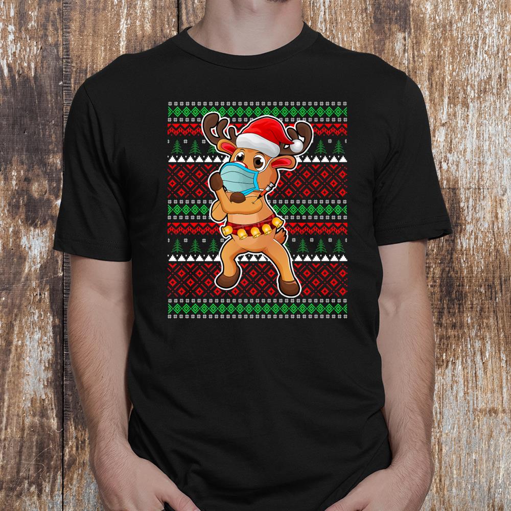 Christmas Reindeer With Mask Christmas 2021 Shirt Christmas Reindeer With Mask Christmas 2021 Shirt