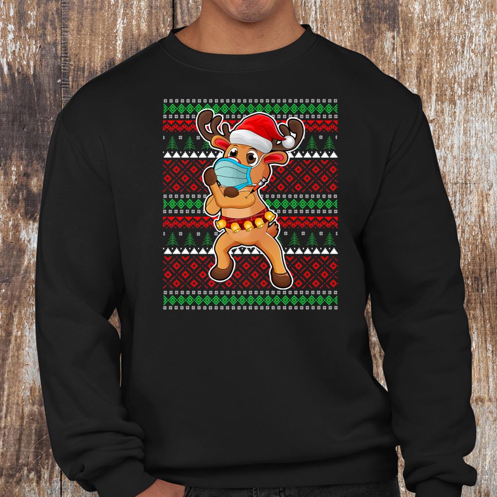 Christmas Reindeer With Mask Christmas 2021 Shirt Christmas Reindeer With Mask Christmas 2021 Shirt