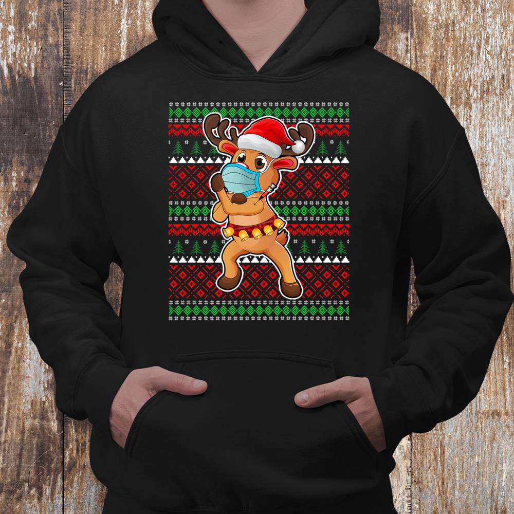 Christmas Reindeer With Mask Christmas 2021 Shirt Christmas Reindeer With Mask Christmas 2021 Shirt