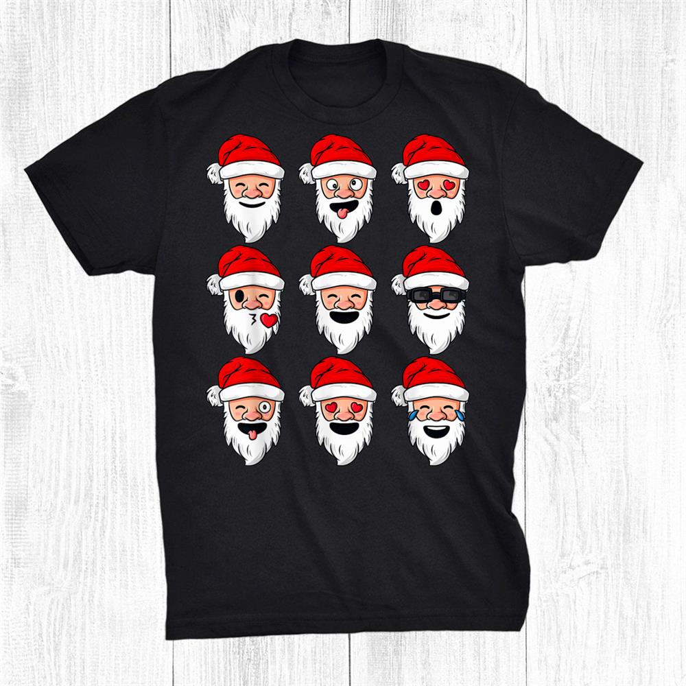 Christmas Santa Claus Funny Faces Boys Girls Kids Xmas Shirt Christmas Santa Claus Funny Faces Boys Girls Kids Xmas Shirt