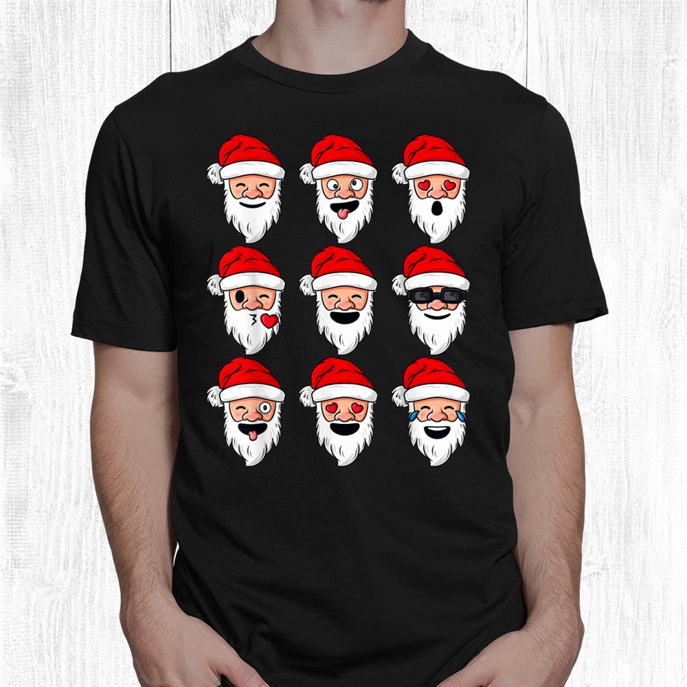 Christmas Santa Claus Funny Faces Boys Girls Kids Xmas Shirt Christmas Santa Claus Funny Faces Boys Girls Kids Xmas Shirt
