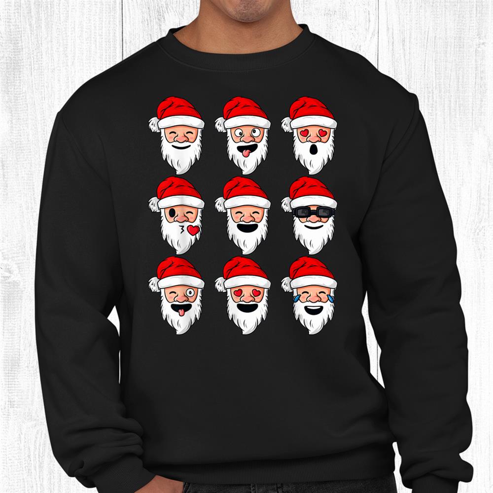 Christmas Santa Claus Funny Faces Boys Girls Kids Xmas Shirt Christmas Santa Claus Funny Faces Boys Girls Kids Xmas Shirt