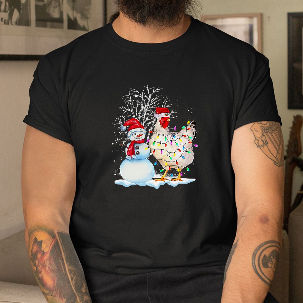 Christmas Snowman And Chicken Xmas Lights Shirt Christmas Snowman And Chicken Xmas Lights Shirt
