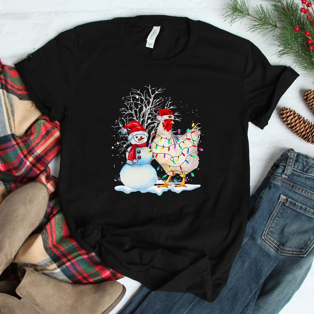 Christmas Snowman And Chicken Xmas Lights Shirt Christmas Snowman And Chicken Xmas Lights Shirt