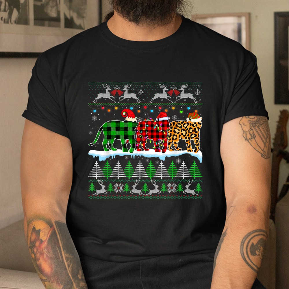 Christmas Tiger Xmas Leopard Buffalo Plaid Santa Hat Shirt Christmas Tiger Xmas Leopard Buffalo Plaid Santa Hat Shirt