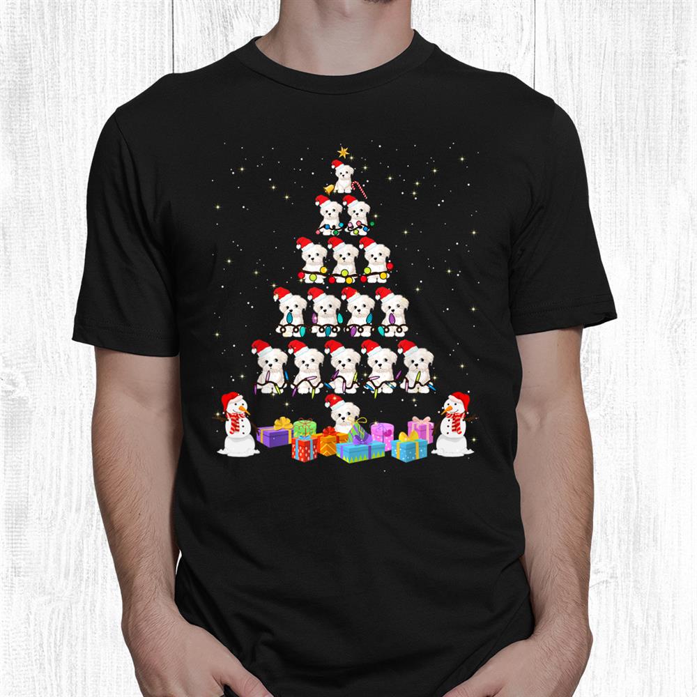 Christmas Tree Cute Xmas Present Lover Lights Maltese Shirt Christmas Tree Cute Xmas Present Lover Lights Maltese Shirt