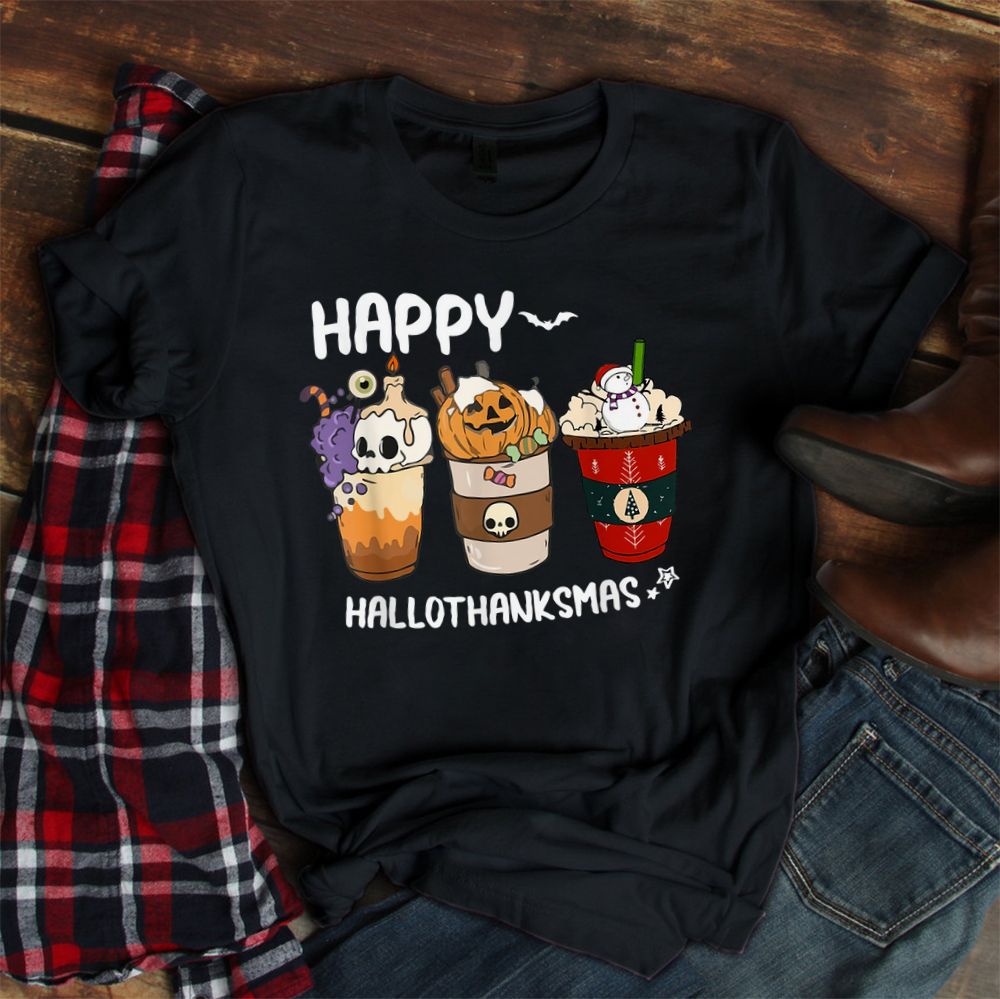 Coffee Halloween Thanksgiving Christmas Shirt Coffee Halloween Thanksgiving Christmas Shirt