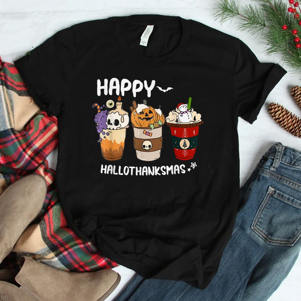 Coffee Halloween Thanksgiving Christmas Shirt Coffee Halloween Thanksgiving Christmas Shirt
