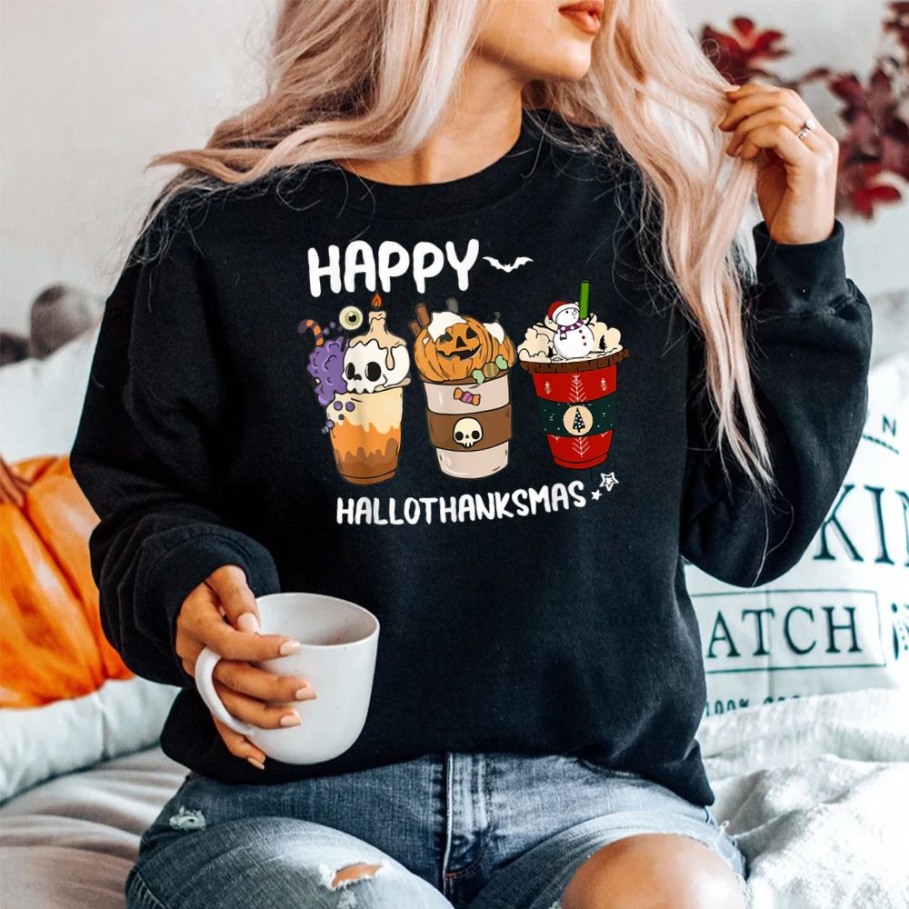 Coffee Halloween Thanksgiving Christmas Shirt Coffee Halloween Thanksgiving Christmas Shirt