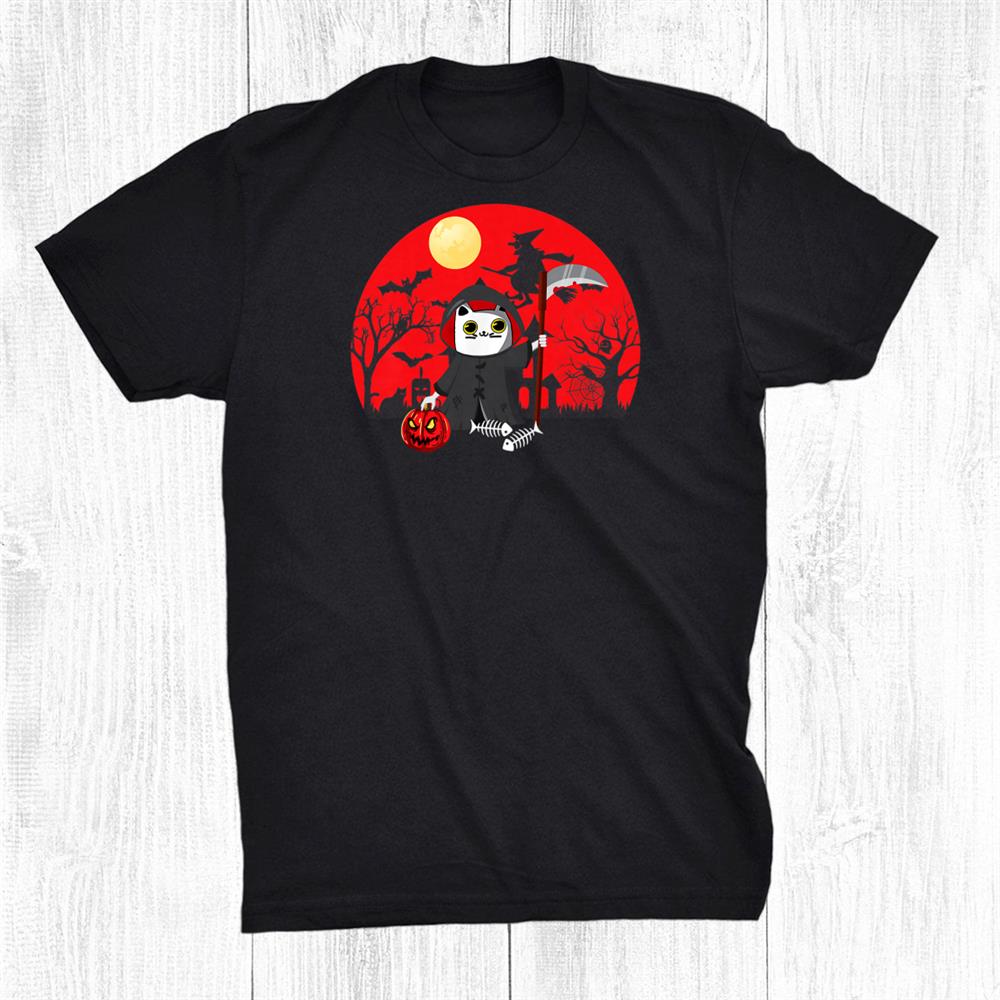 Cool Cat Grim Reaper Lover Scary Happy Halloween Day Shirt Cool Cat Grim Reaper Lover Scary Happy Halloween Day Shirt