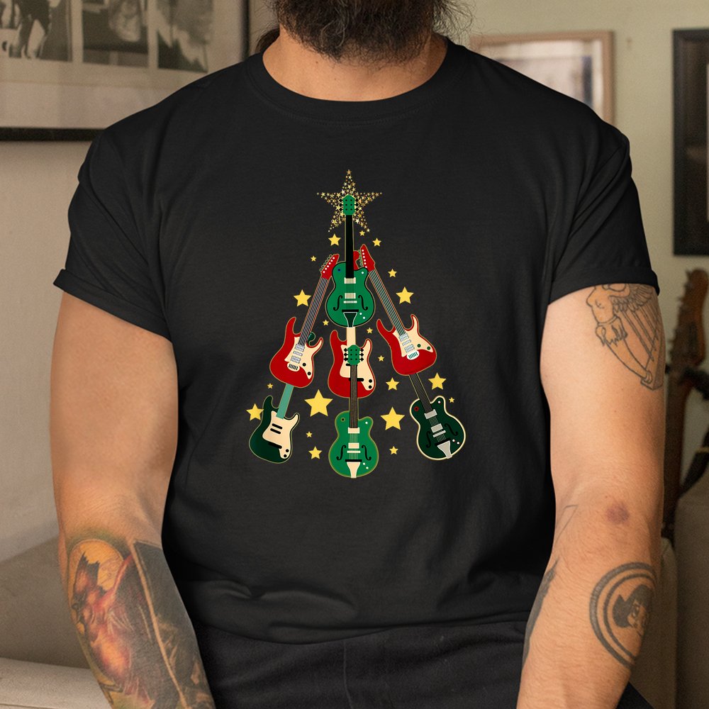 Cool Guitar Christmas Tree Guitar Shirt Cool Guitar Christmas Tree Guitar Shirt