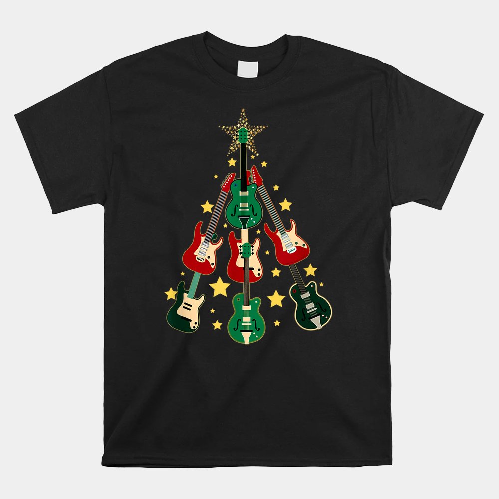 Cool Guitar Christmas Tree Guitar Shirt Cool Guitar Christmas Tree Guitar Shirt