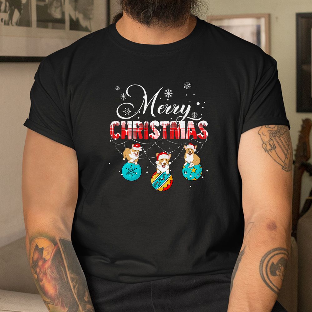 Corgi Merry Christmas Plaid Leopard Corgi Dog Shirt Corgi Merry Christmas Plaid Leopard Corgi Dog Shirt
