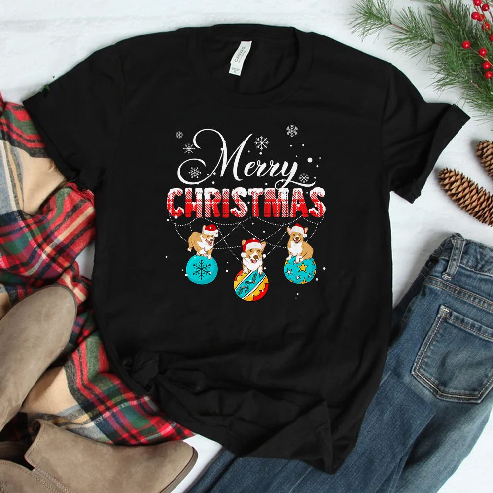 Corgi Merry Christmas Plaid Leopard Corgi Dog Shirt Corgi Merry Christmas Plaid Leopard Corgi Dog Shirt