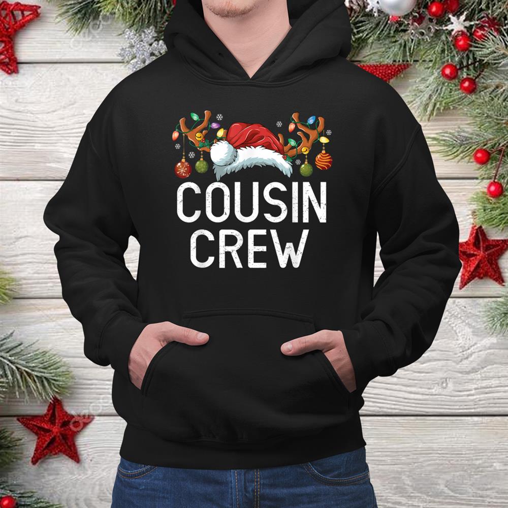 Cousin Crew Christmas Santa Hat Reindeer Matching Pajama Gif Shirt Cousin Crew Christmas Santa Hat Reindeer Matching Pajama Gif Shirt