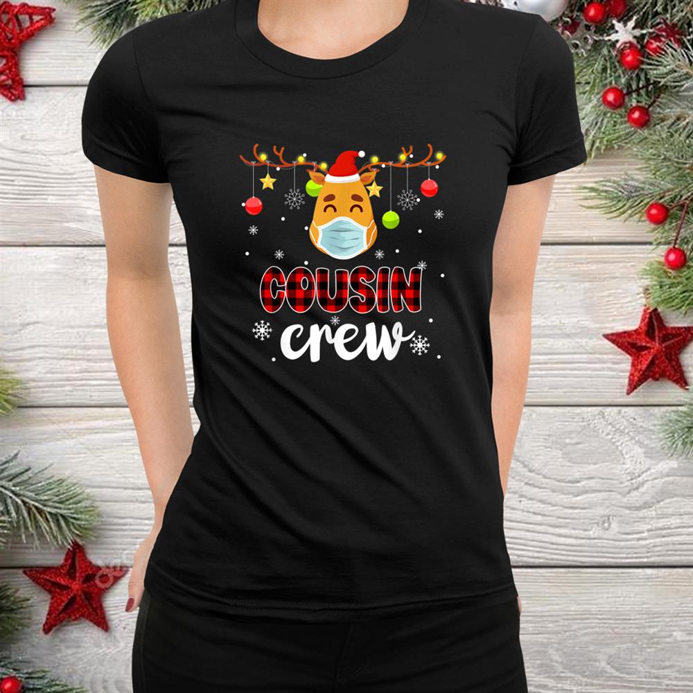 Cousin Crew Reindeer Mask Plaid Christmas Shirt Cousin Crew Reindeer Mask Plaid Christmas Shirt