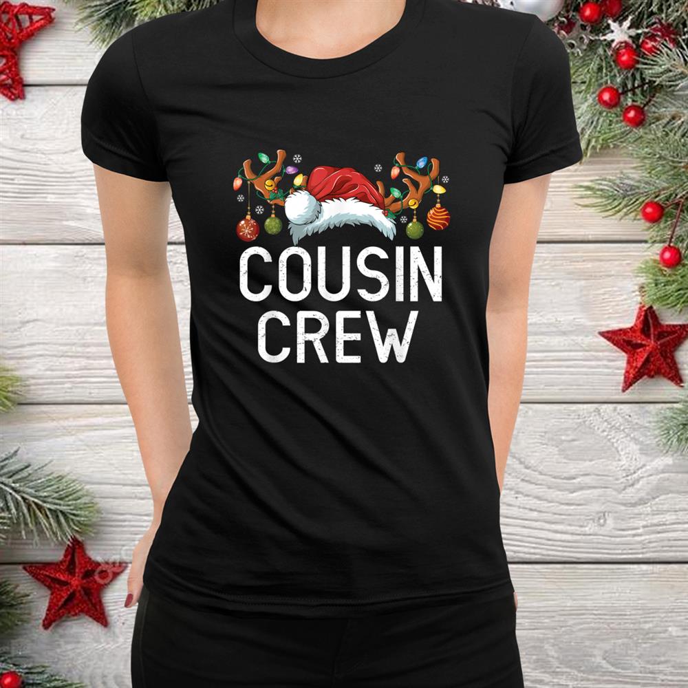 Cousin Crew Santa Hat Reindeer Matching Christmas Shirt Cousin Crew Santa Hat Reindeer Matching Christmas Shirt