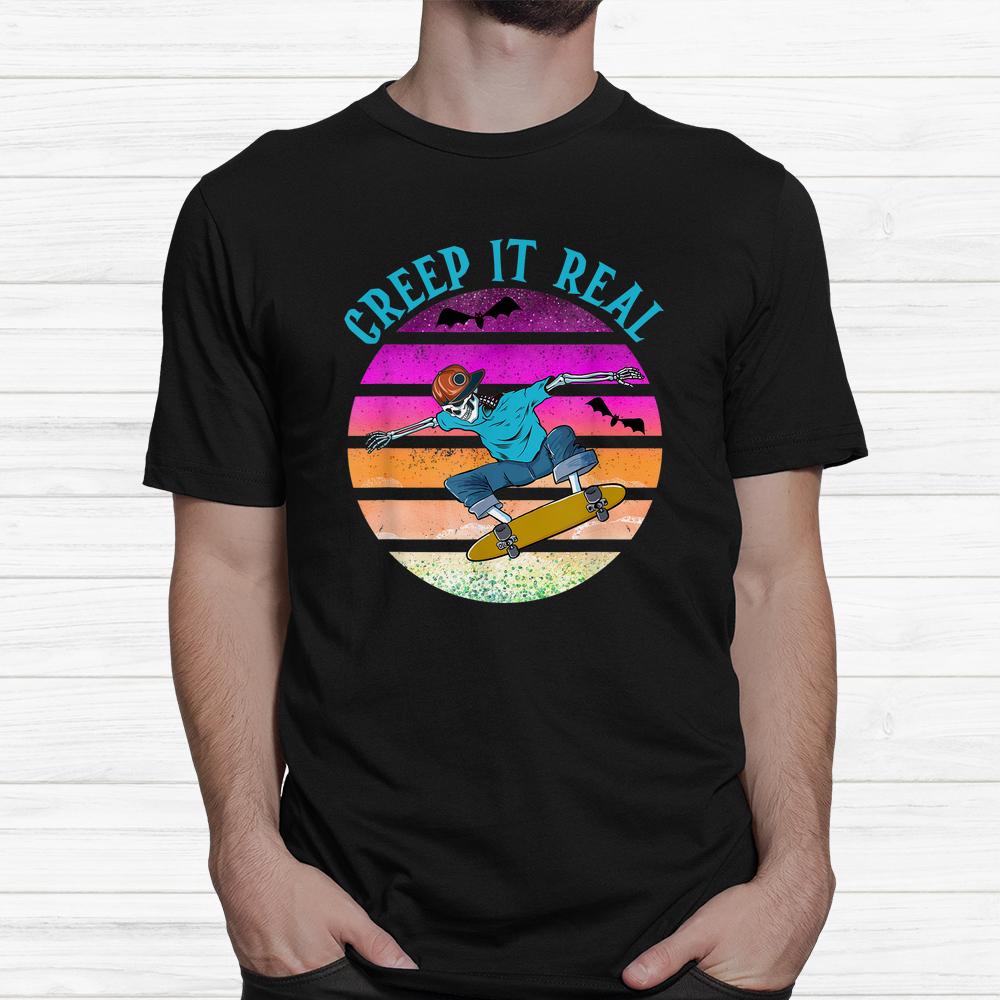 Creep It Real Skateboarder Ghost Halloween Shirt Creep It Real Skateboarder Ghost Halloween Shirt