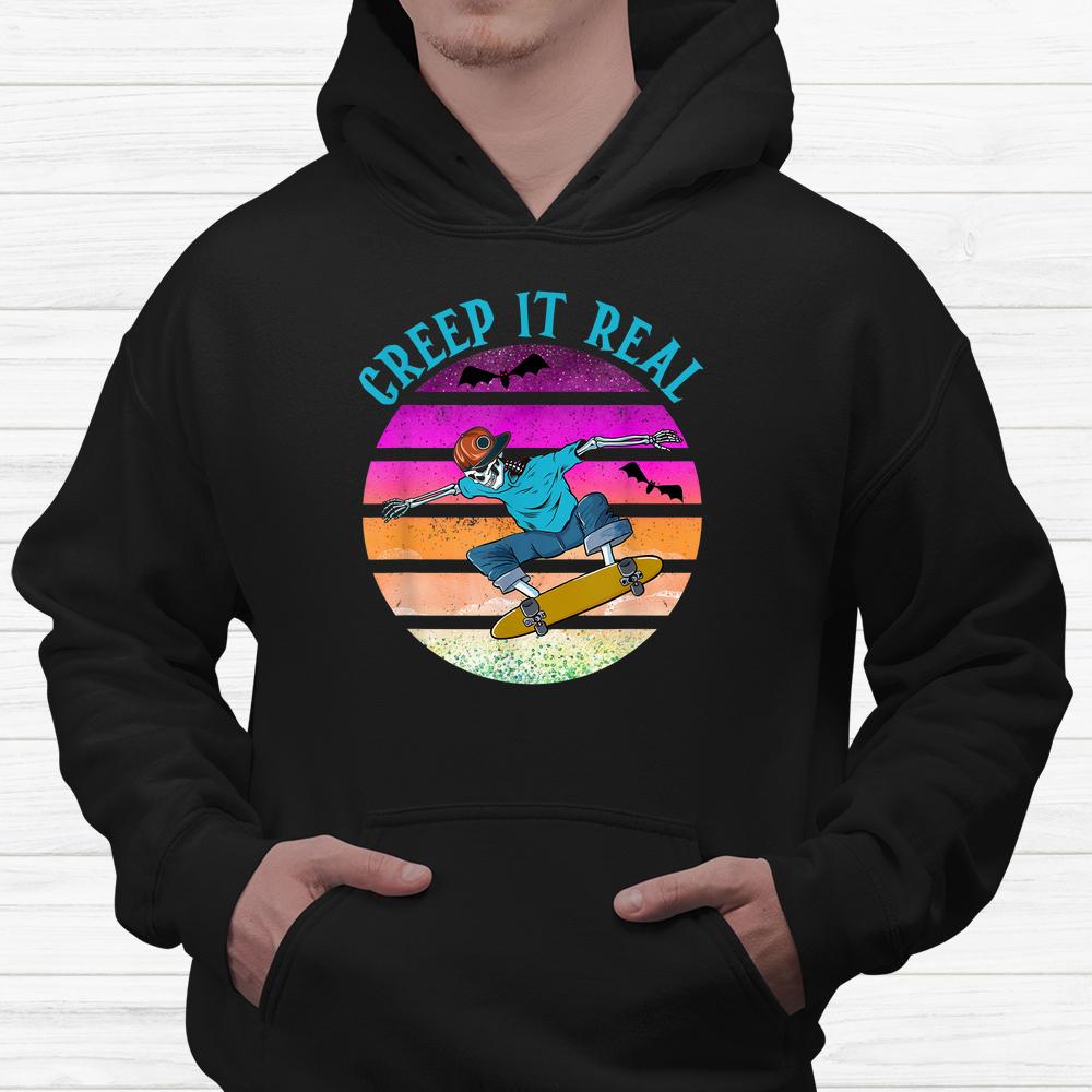Creep It Real Skateboarder Ghost Halloween Shirt Creep It Real Skateboarder Ghost Halloween Shirt