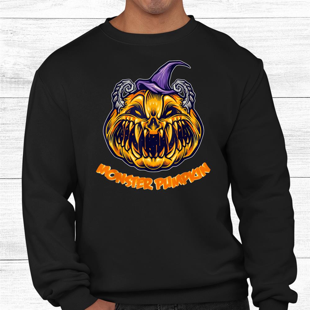Creepy Monster Pumpkin Shirt Funny Halloween Shirt Creepy Monster Pumpkin Shirt Funny Halloween Shirt