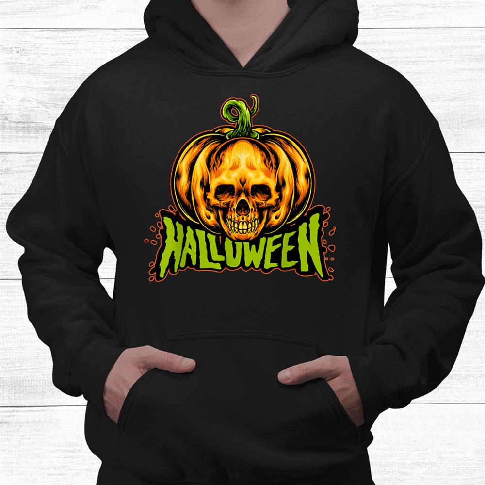 Creepy Skull Pumpkin Halloween A Funny Halloween Shirt Creepy Skull Pumpkin Halloween A Funny Halloween Shirt