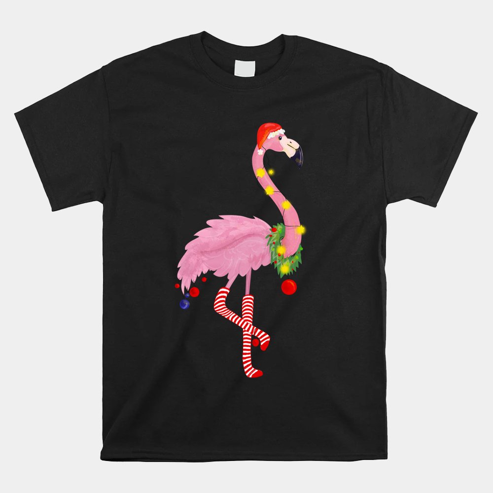 Cute And Fun Tropical Flamingo Christmas Shirt Cute And Fun Tropical Flamingo Christmas Shirt