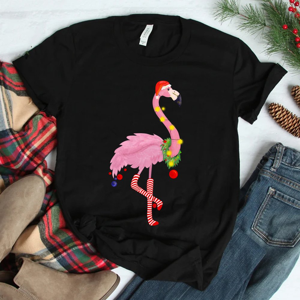 Cute And Fun Tropical Flamingo Christmas Shirt Cute And Fun Tropical Flamingo Christmas Shirt