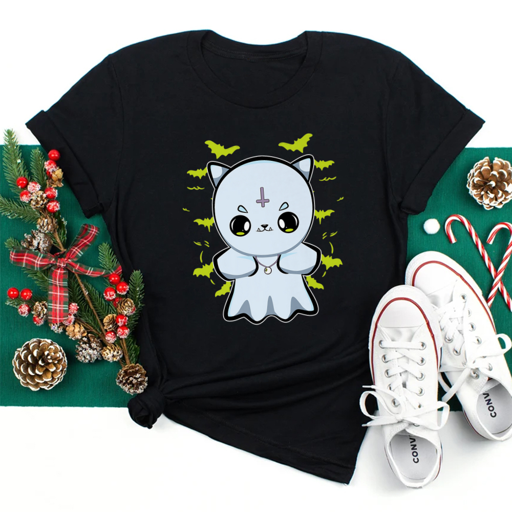 Cute Ghost And Pastel Goth Cat Bats For Occult Halloween Shirt Cute Ghost And Pastel Goth Cat Bats For Occult Halloween Shirt