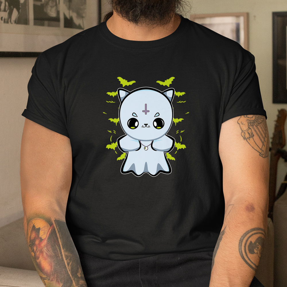 Cute Ghost And Pastel Goth Cat Bats For Occult Halloween Shirt Cute Ghost And Pastel Goth Cat Bats For Occult Halloween Shirt