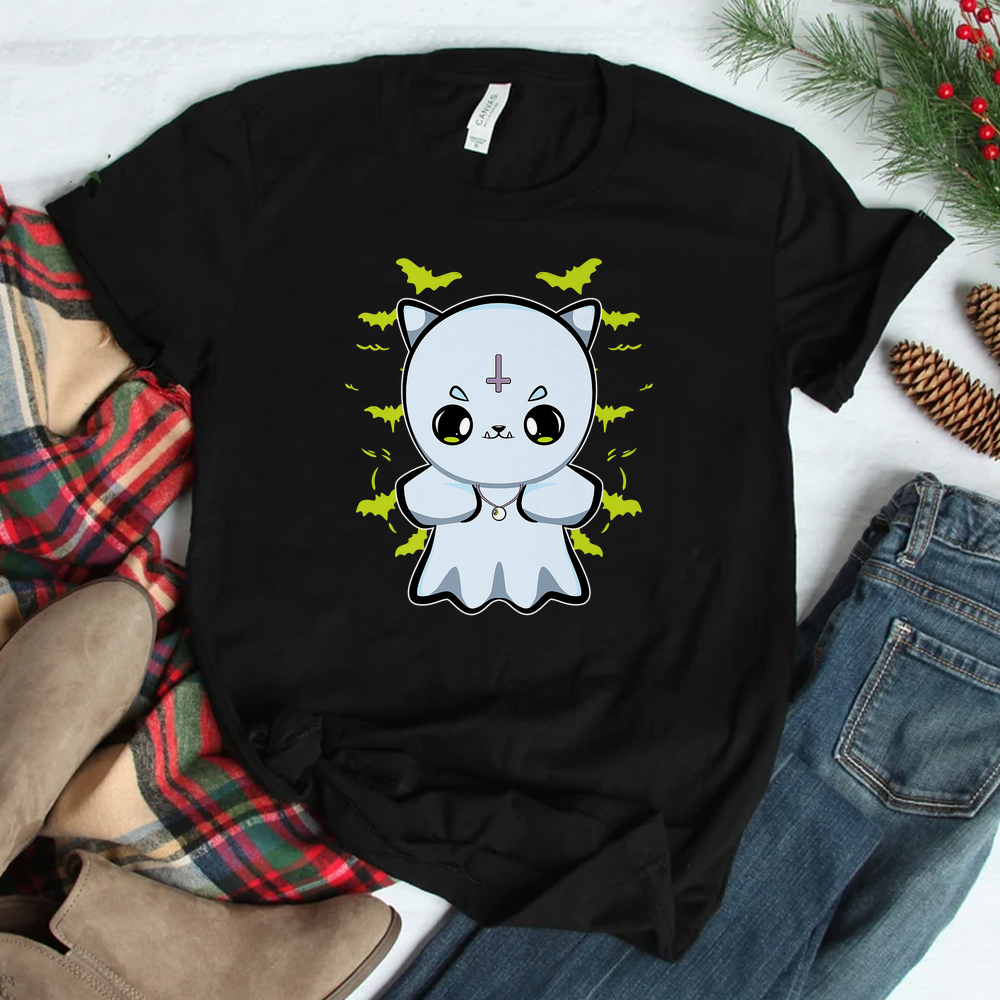 Cute Ghost And Pastel Goth Cat Bats For Occult Halloween Shirt Cute Ghost And Pastel Goth Cat Bats For Occult Halloween Shirt